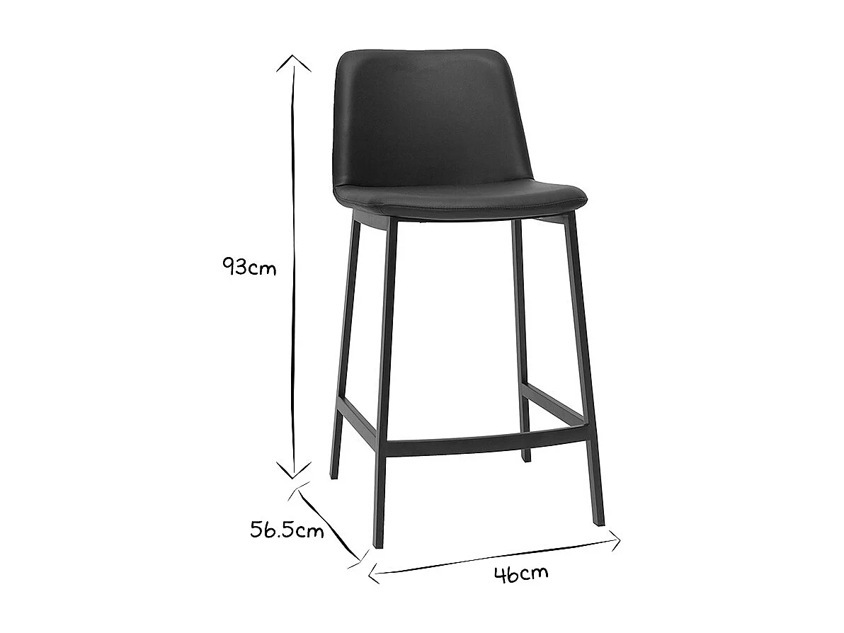 Sgabelli da bar design nero H66 cm (lotto di 2) ARSENE