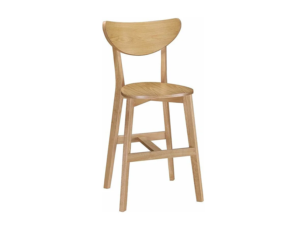 Tabourets de bar scandinaves finition chêne H65 cm (lot de 2) LEENA