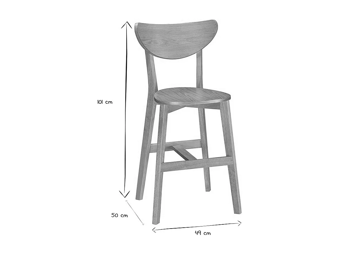 Tabourets de bar scandinaves finition chêne H65 cm (lot de 2) LEENA