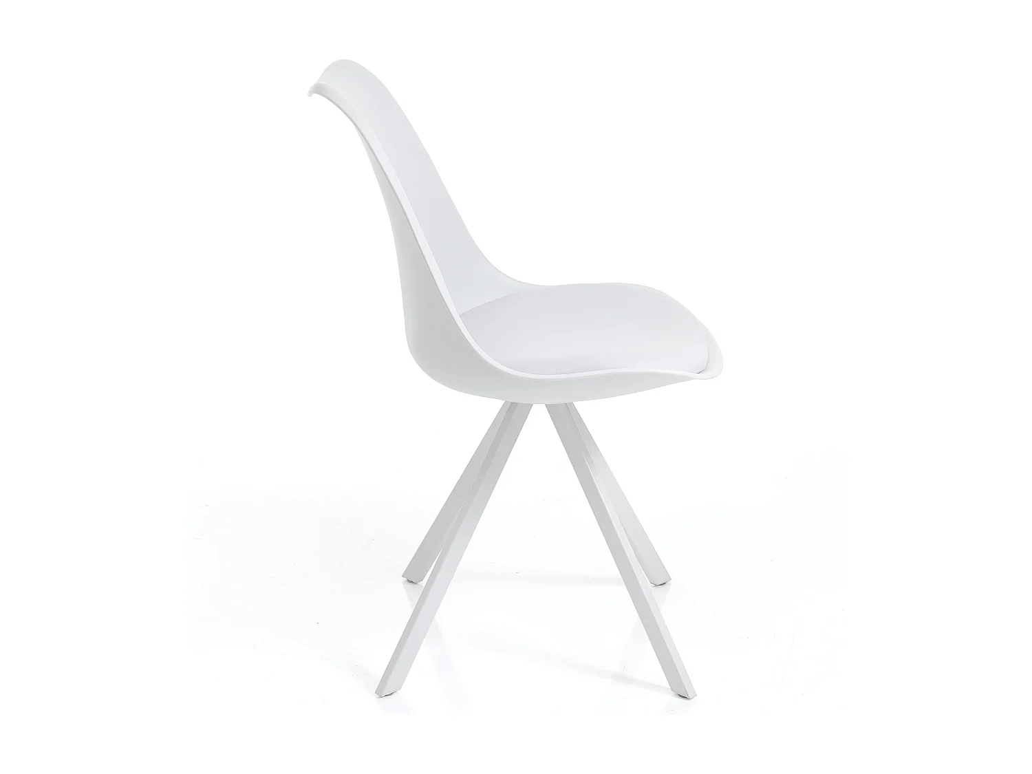 Set aus 4 modernen Stühlen in Polypropylen und Kunstleder Smart Slim - Weiß