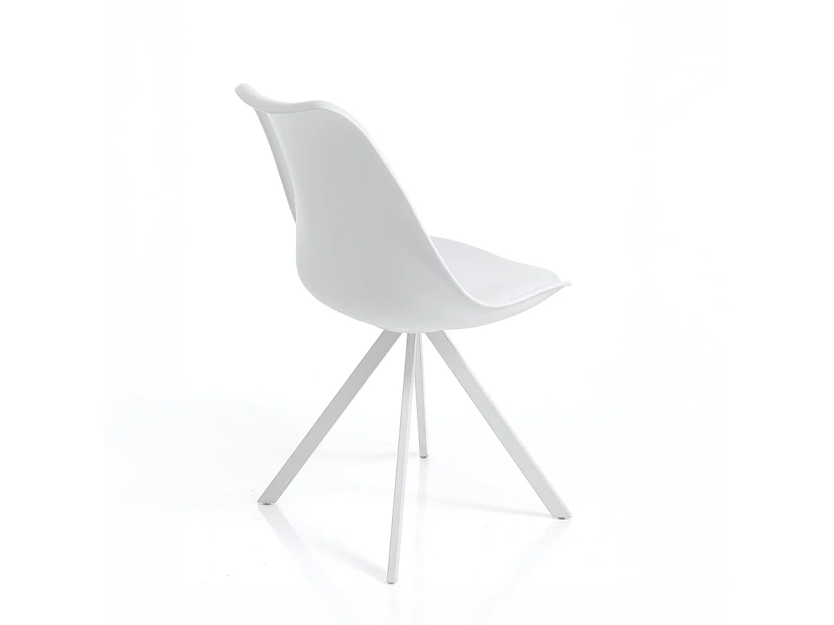 Set aus 4 modernen Stühlen in Polypropylen und Kunstleder Smart Slim - Weiß