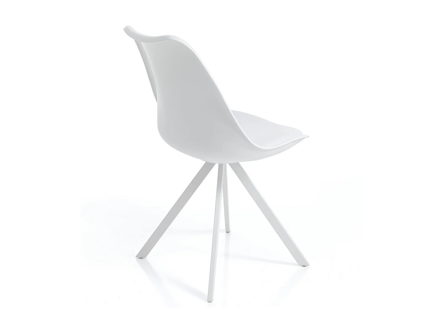 Set aus 4 modernen Stühlen in Polypropylen und Kunstleder Smart Slim - Weiß