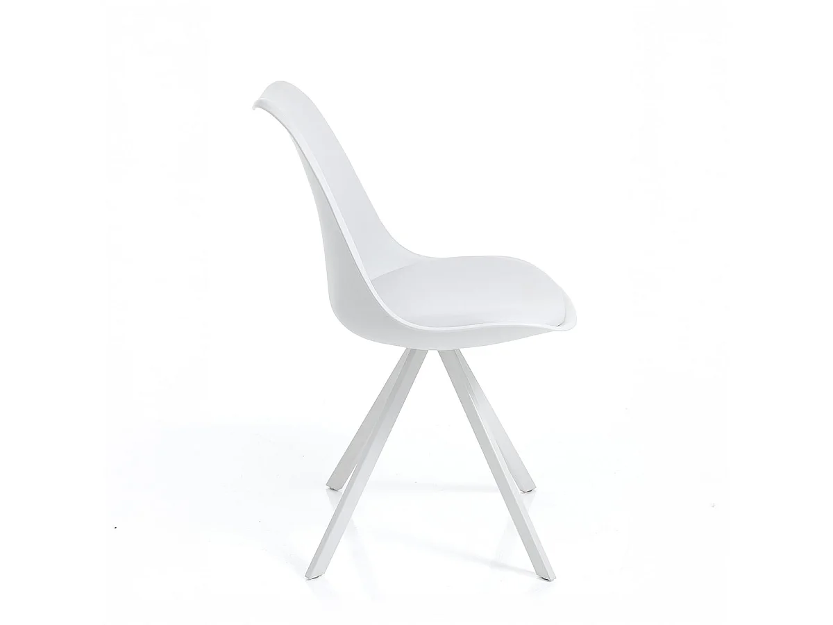 Set aus 4 modernen Stühlen in Polypropylen und Kunstleder Smart Slim - Weiß