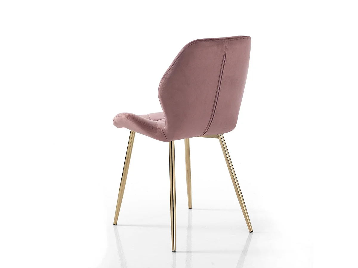 Lot de 4 chaises VIRGINIA GOLD PINK