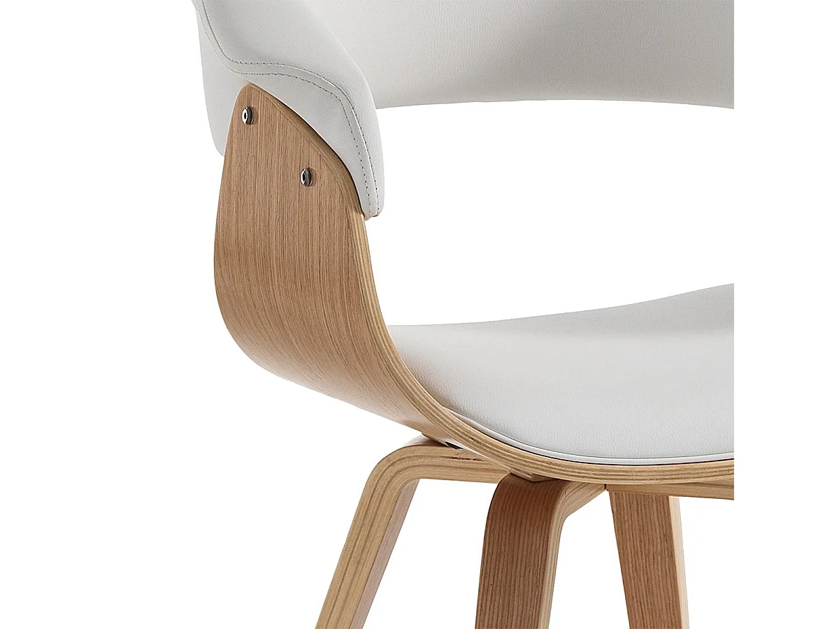 Moderner Designstuhl aus Holz und Leder für das Esszimmer Michigan - Eiche