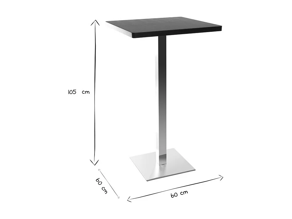 Design-Bartisch Viereck Schwarz Mittelfuß JORY