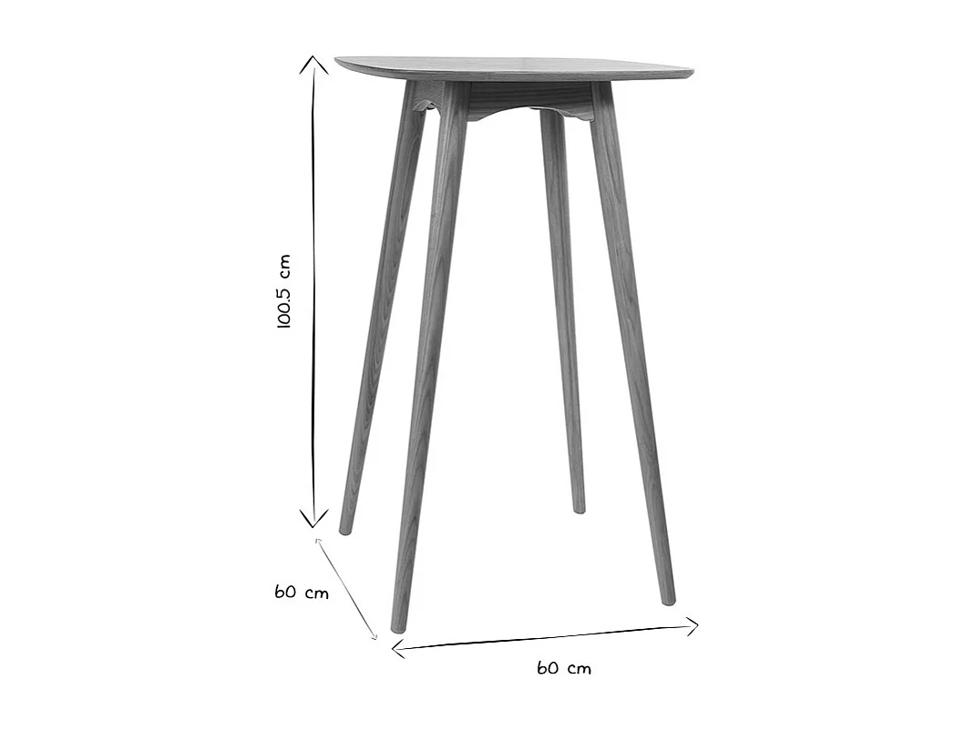 Mesa alta cuadrada fresno natural BALTIK