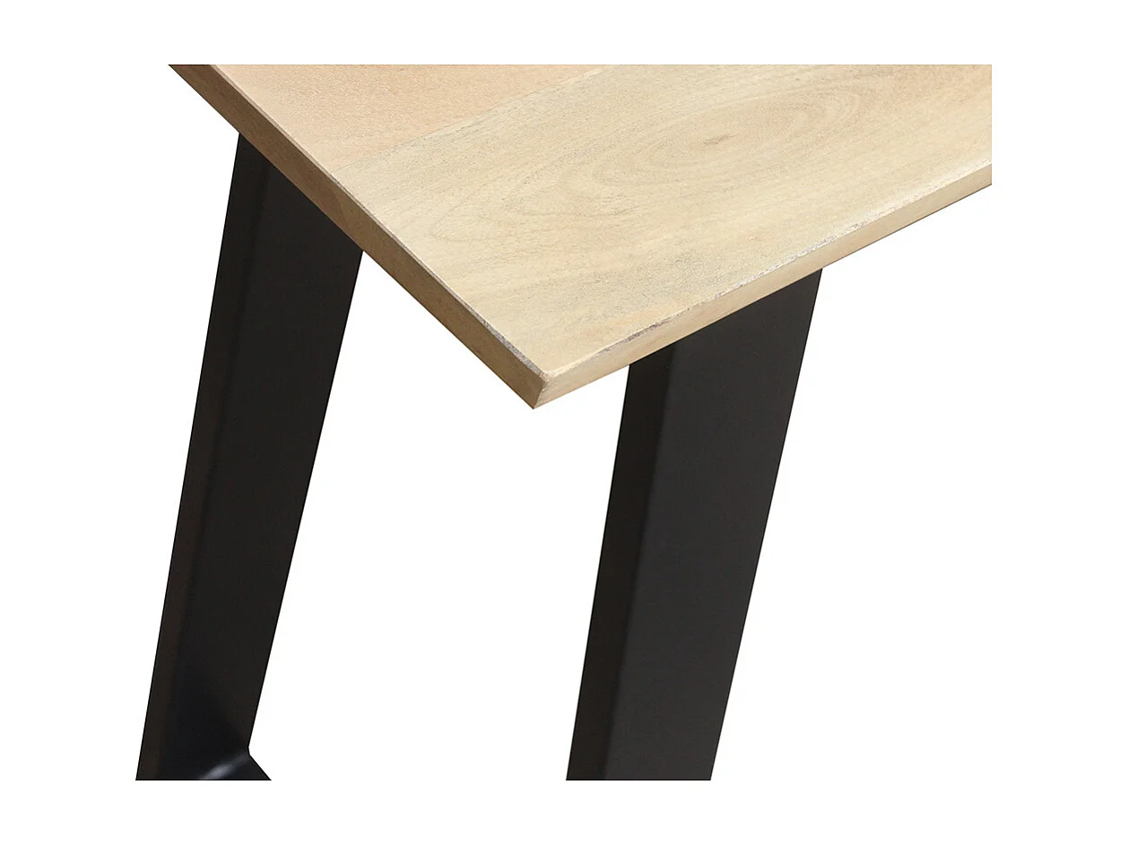 Mesa de bar en mango y metal negro L120 cm VIJAY