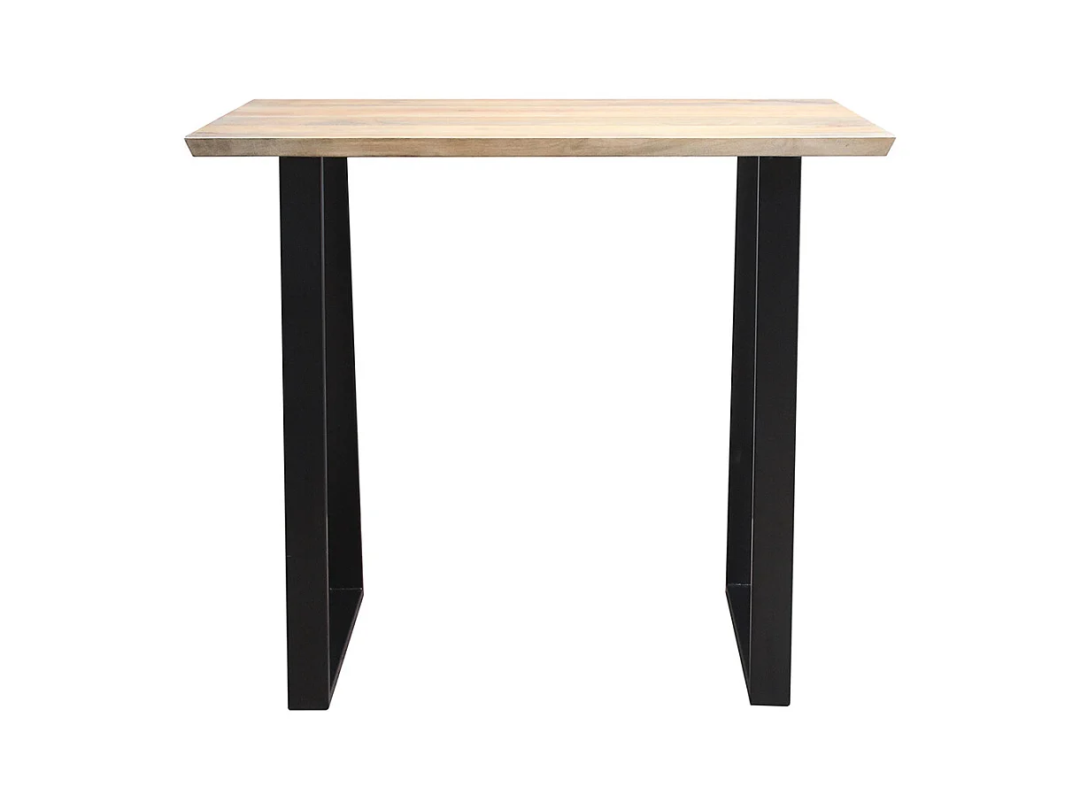 Table de bar en bois manguier massif et métal noir L120 cm VIJAY