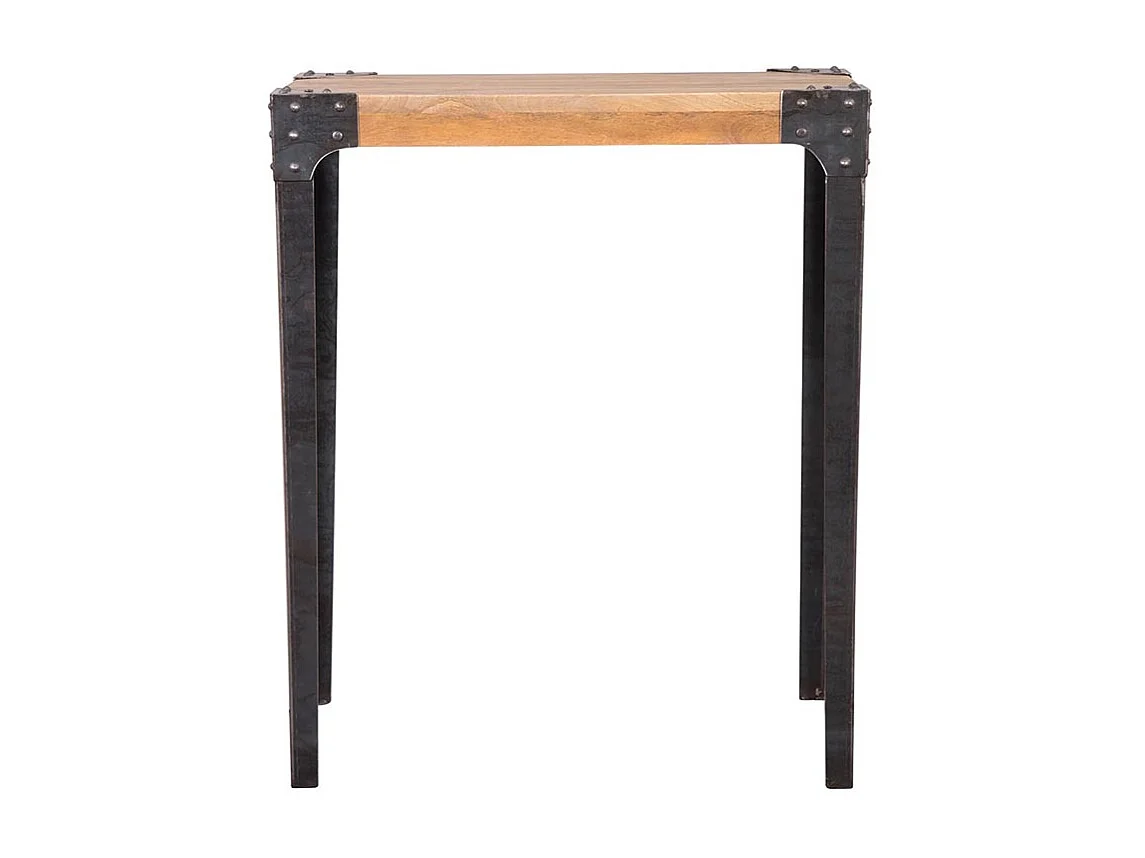 Table haute industrielle rectangulaire en bois manguier massif et métal L88 cm MADISON