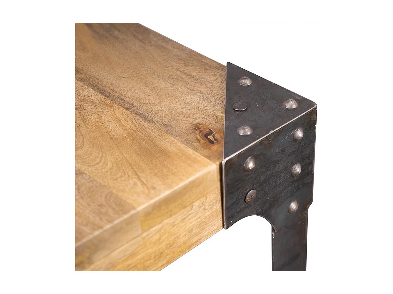 Table haute industrielle rectangulaire en bois manguier massif et métal L88 cm MADISON