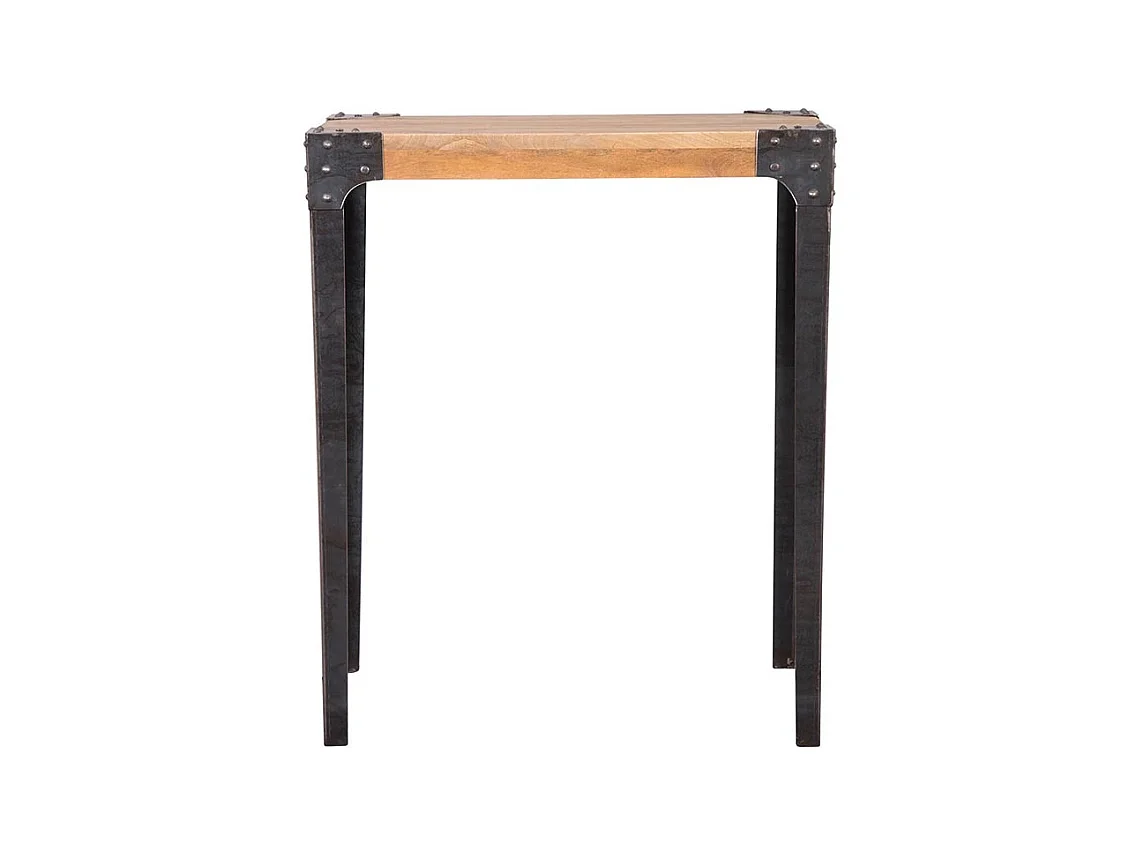 Table haute industrielle rectangulaire en bois manguier massif et métal L88 cm MADISON