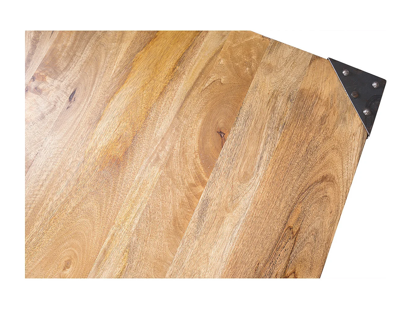 Table haute industrielle carrée en bois manguier massif et métal  L88 cm MADISON