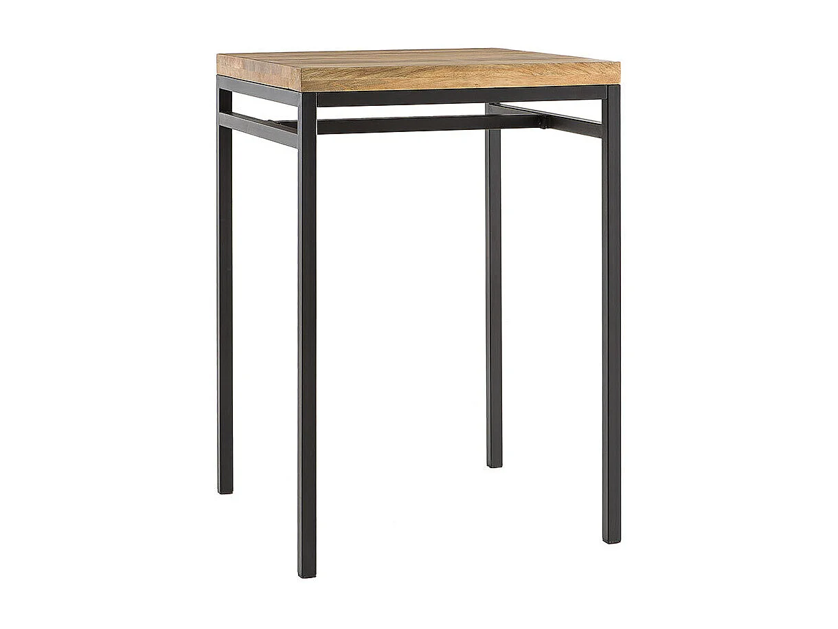 Stehtisch rechteckig aus Mangoholz und schwarzem Metall YPSTER