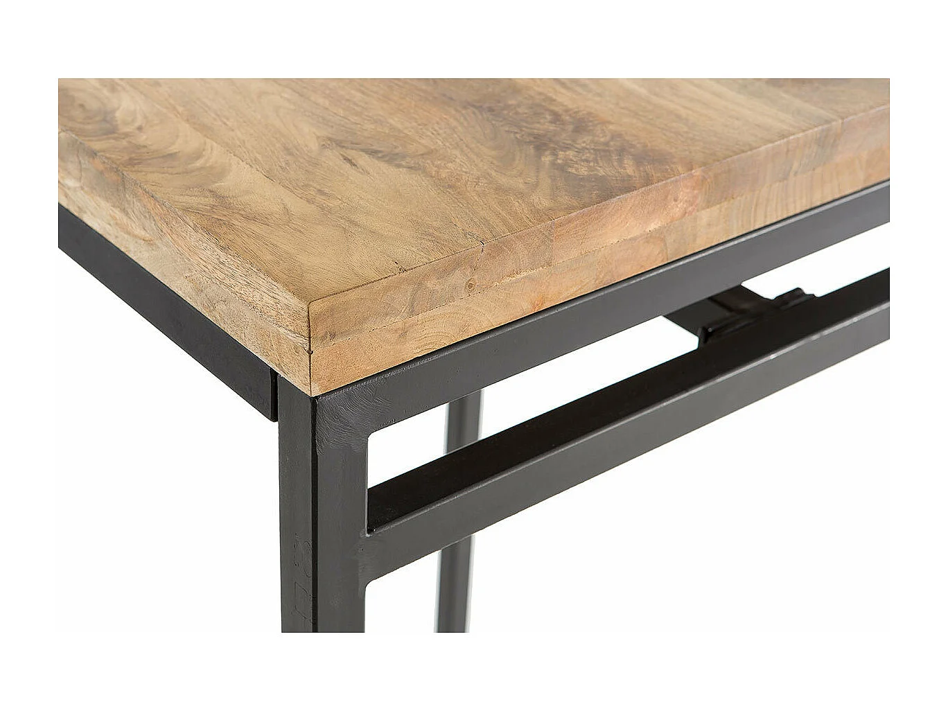 Stehtisch rechteckig aus Mangoholz und schwarzem Metall YPSTER