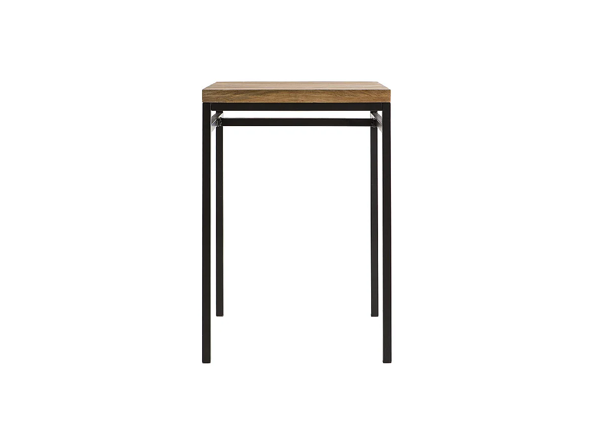 Mesa alta cuadrada en madera de mango y metal negro YPSTER