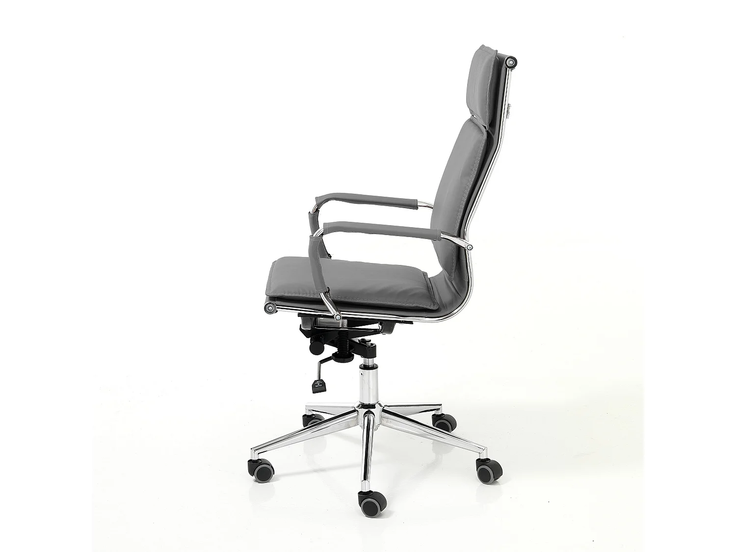 Ergonomischer Bürostuhl aus Kunstleder mit Rollen Paly - Grau