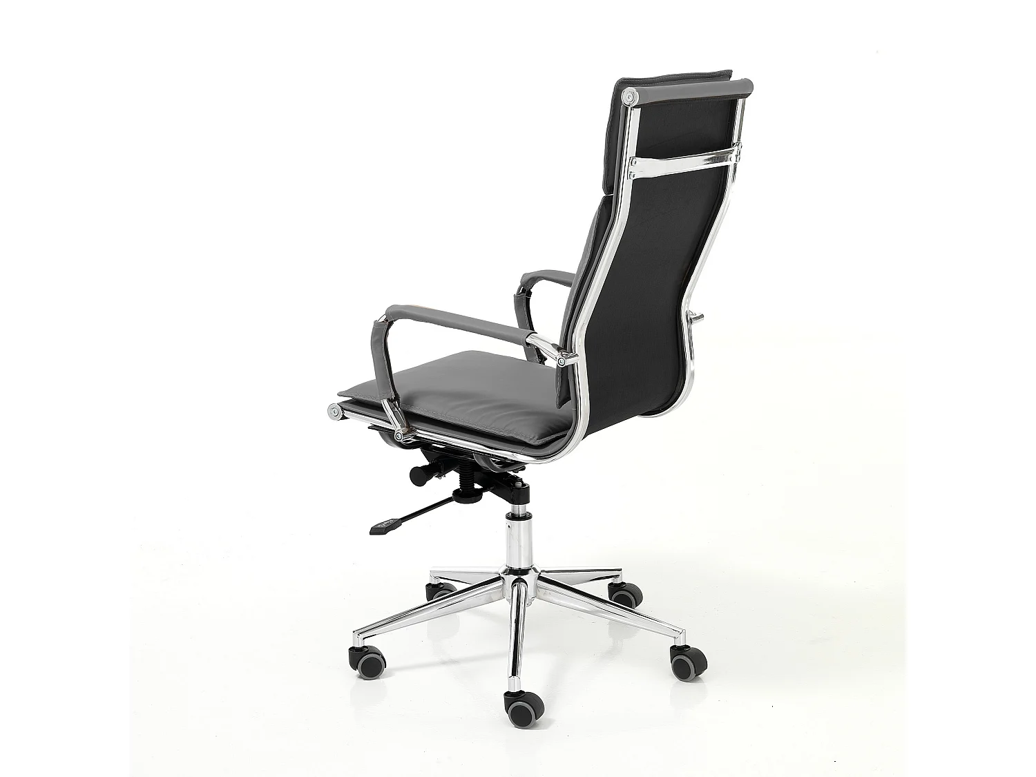 Ergonomischer Bürostuhl aus Kunstleder mit Rollen Paly - Grau