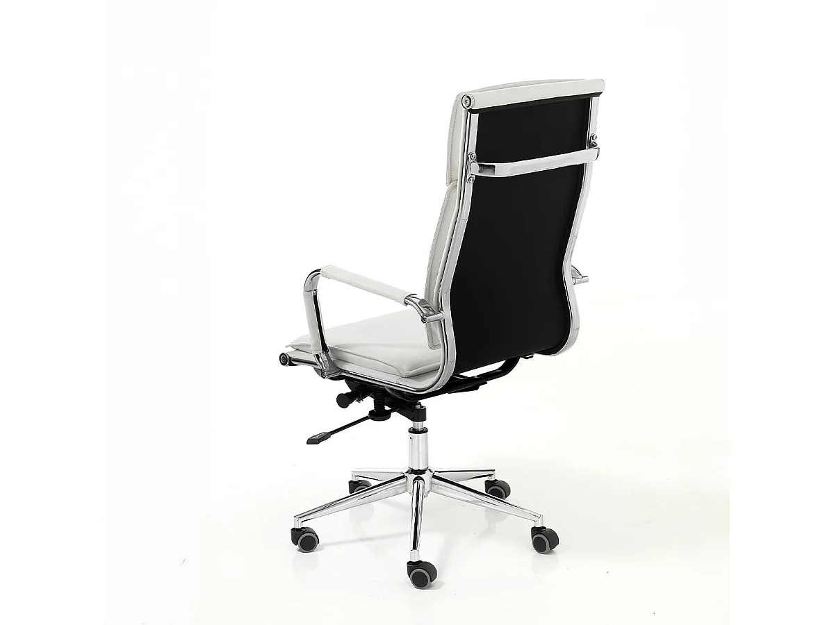 Ergonomischer Bürostuhl aus Kunstleder mit Rollen Paly - Weiß