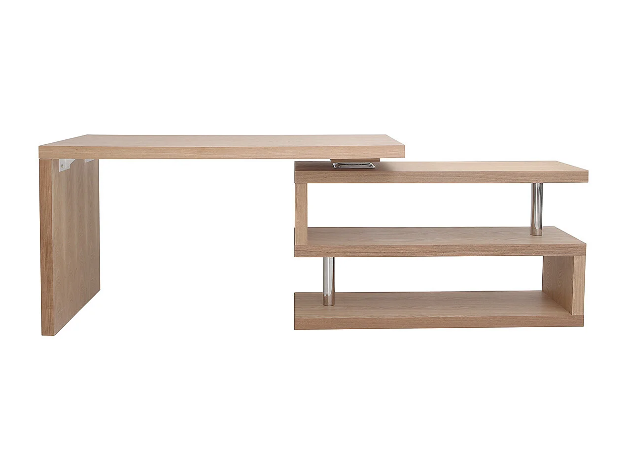 Bureau modulable design en bois clair chêne L140-214 cm MAX
