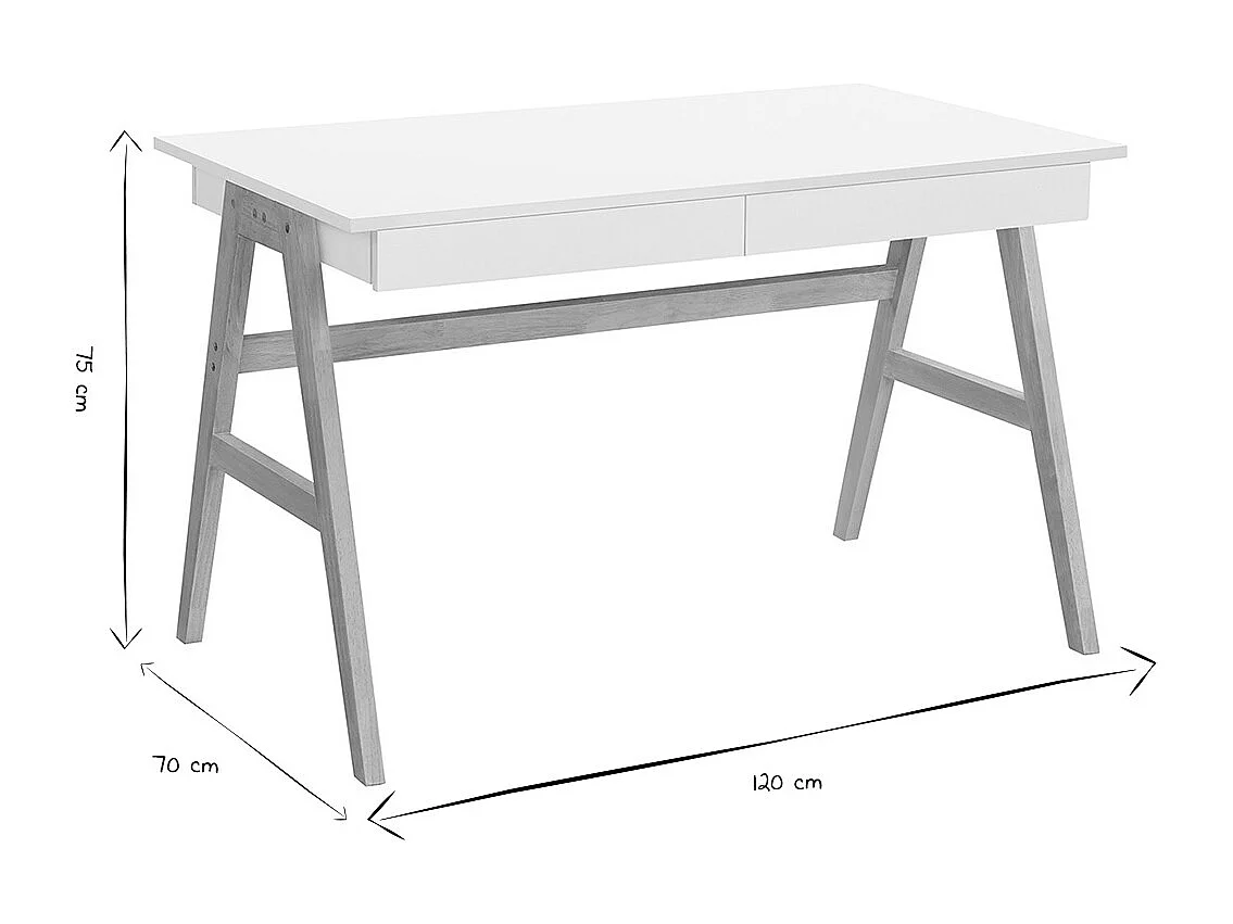 Escritorio diseño blanco y madera BROOK