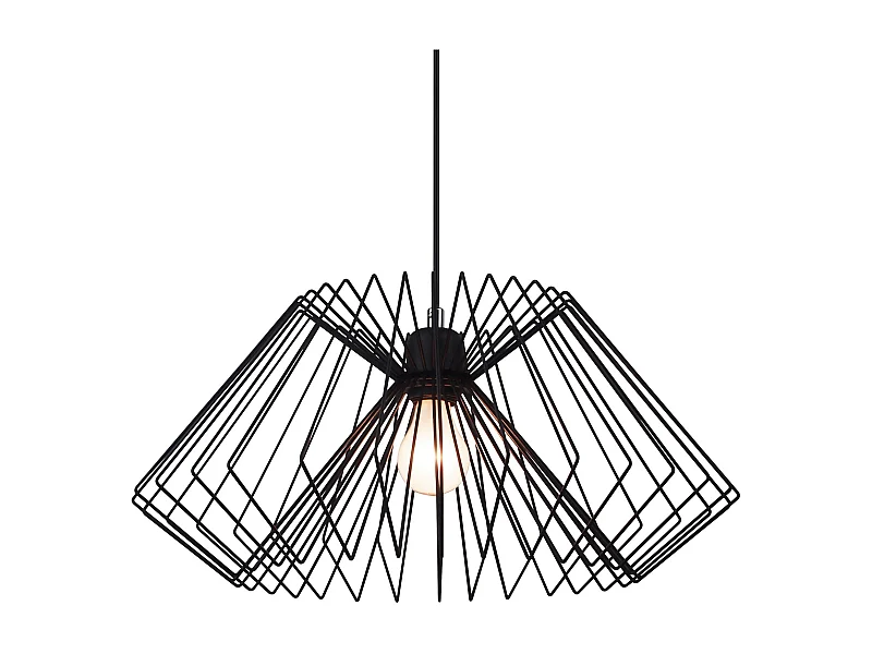 Lustre suspendu moderne en métal noir tressé avec câble réglable Ø50 Spider