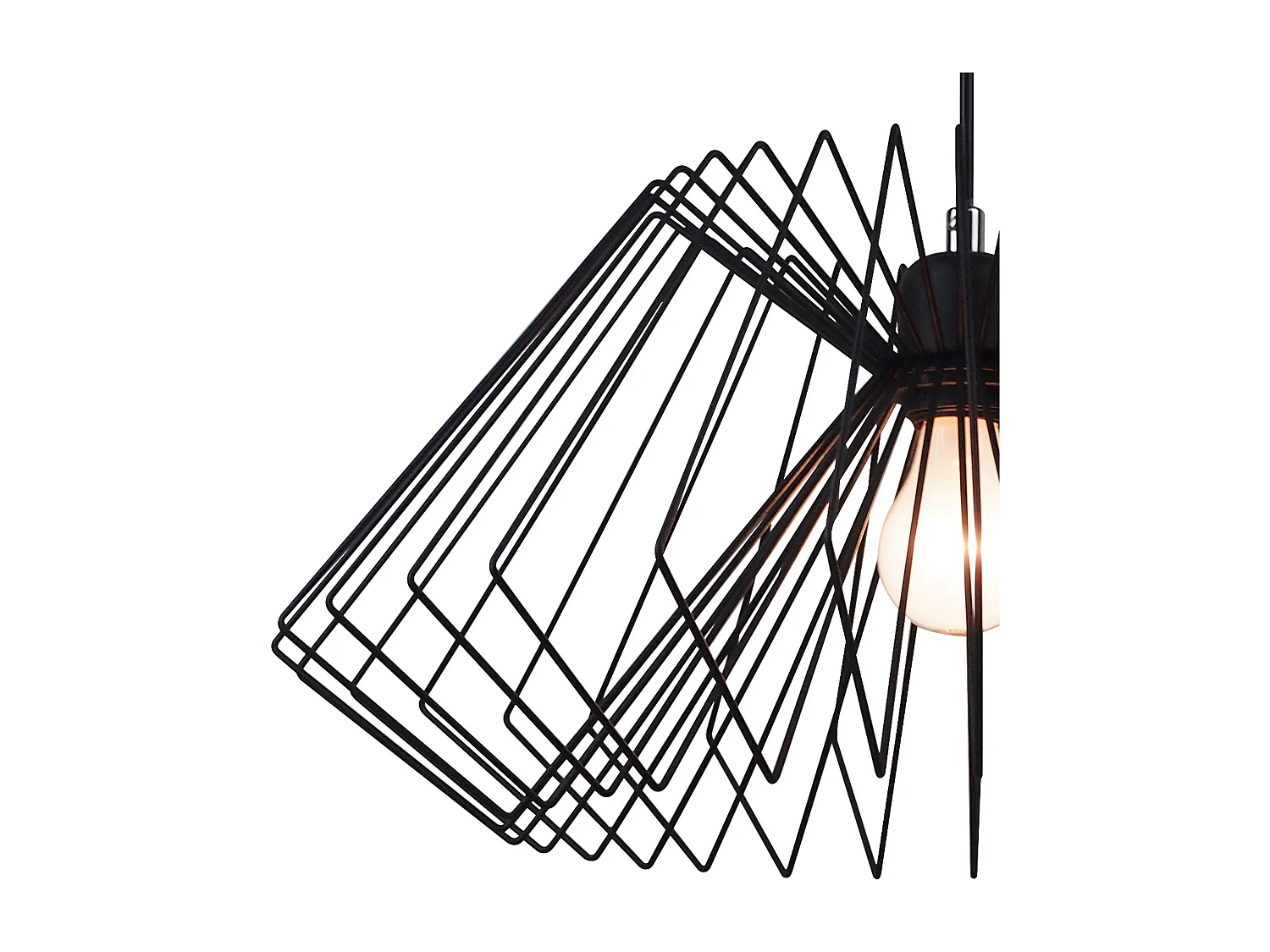 Lustre suspendu moderne en métal noir tressé avec câble réglable Ø50 Spider