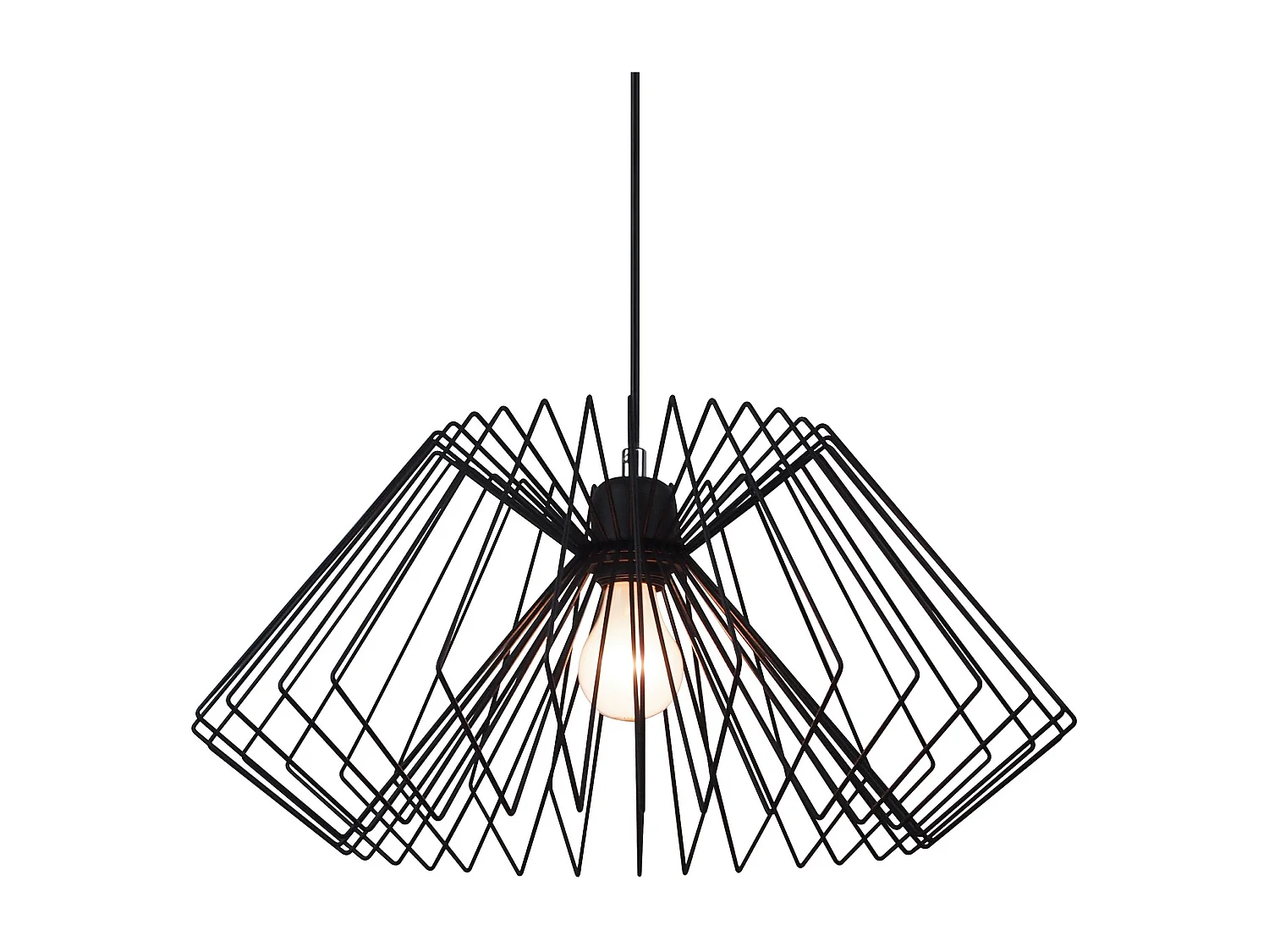 Lampadario a sospensione moderno in metallo nero intrecciato con cavo regolabile Ø50 Spider