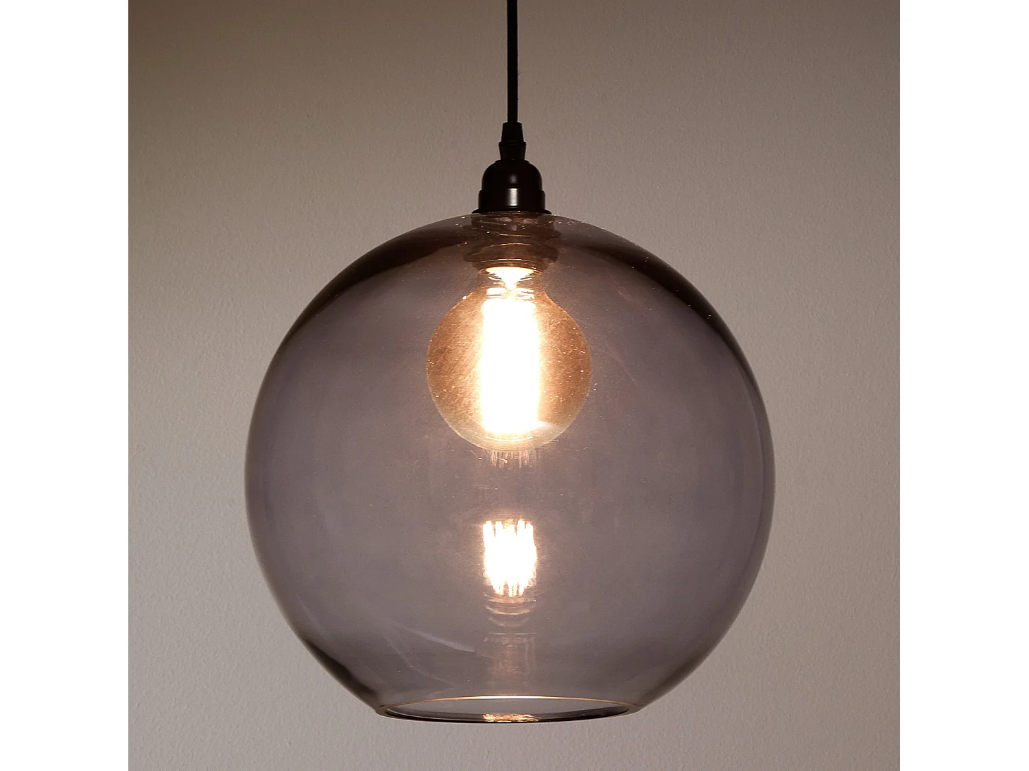 Lampadario a sospensione in vetro fumé Ø30 cm design moderno Yuna