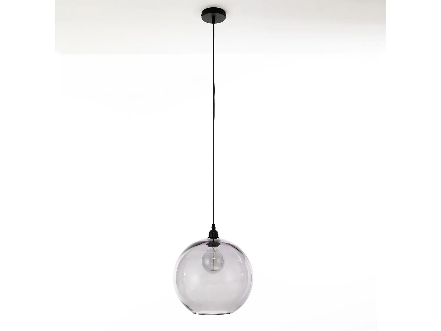 Lampadario a sospensione in vetro fumé Ø30 cm design moderno Yuna