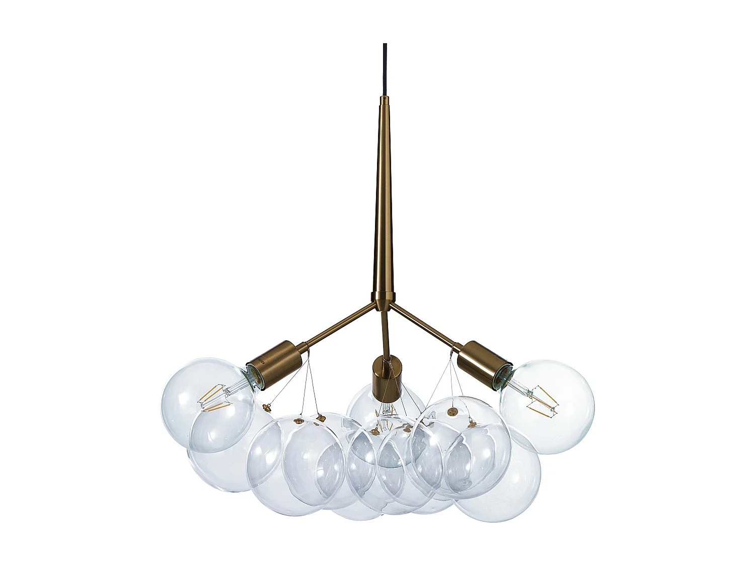 Lampadario a sospensione moderno con cavo regolabile e sfere trasparenti Anne