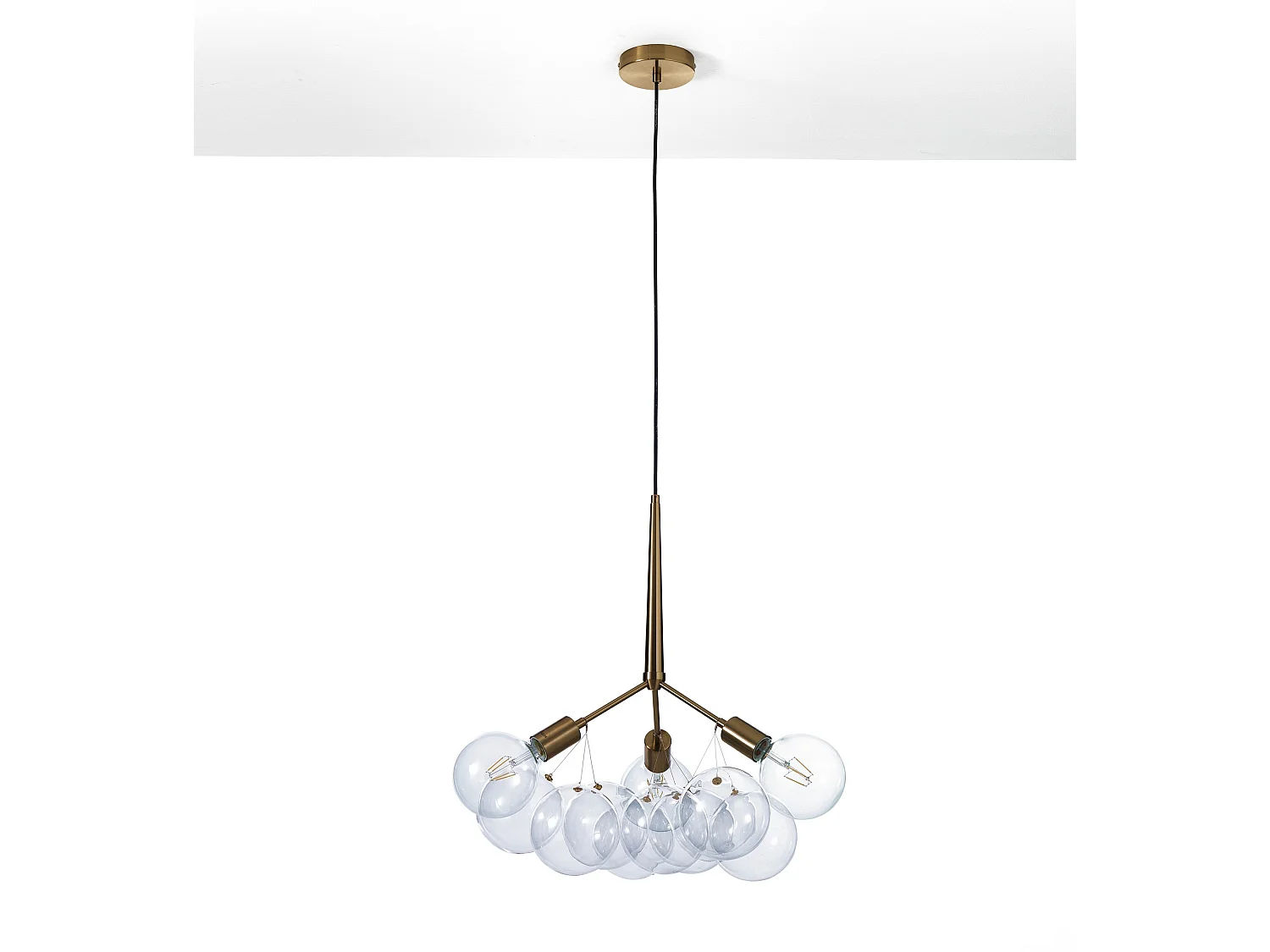 Lampadario a sospensione moderno con cavo regolabile e sfere trasparenti Anne