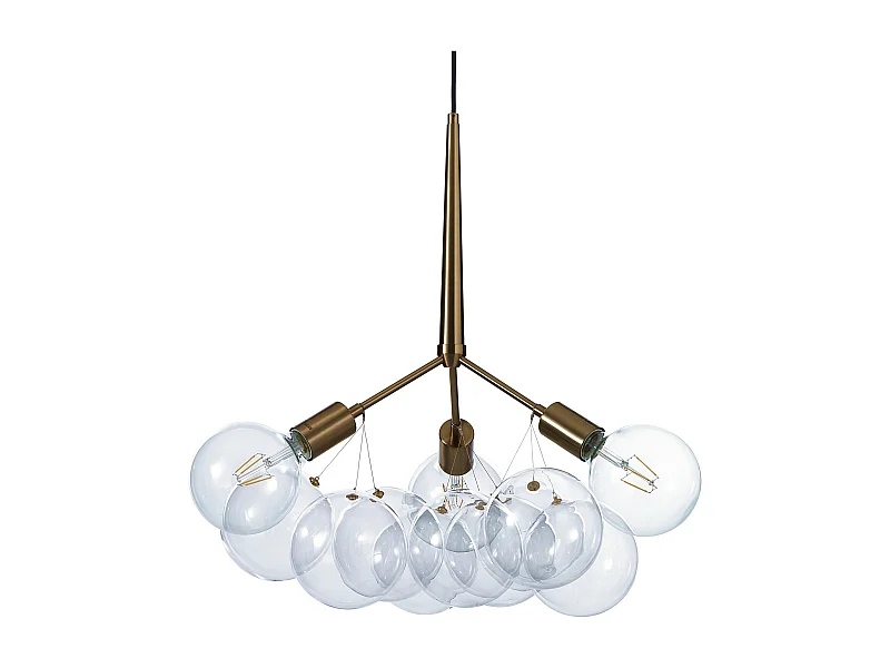 Lustre suspendu moderne cordon réglable et sphères transparentes Anne