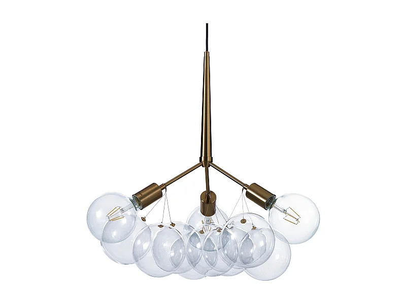 Lampadario a sospensione moderno con cavo regolabile e sfere trasparenti Anne