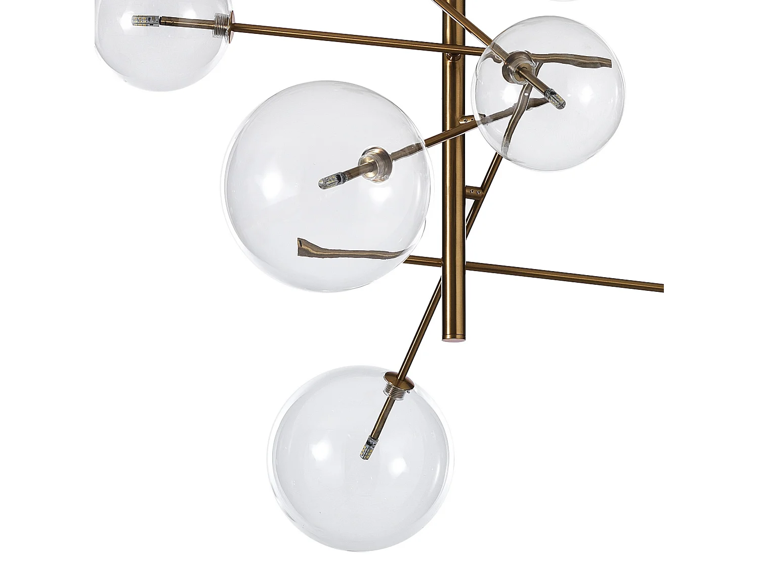 Lustre de plafond à 6 lumières en métal et verre Andromeda