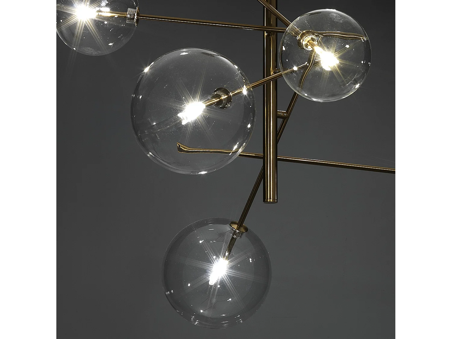 Lustre de plafond à 6 lumières en métal et verre Andromeda