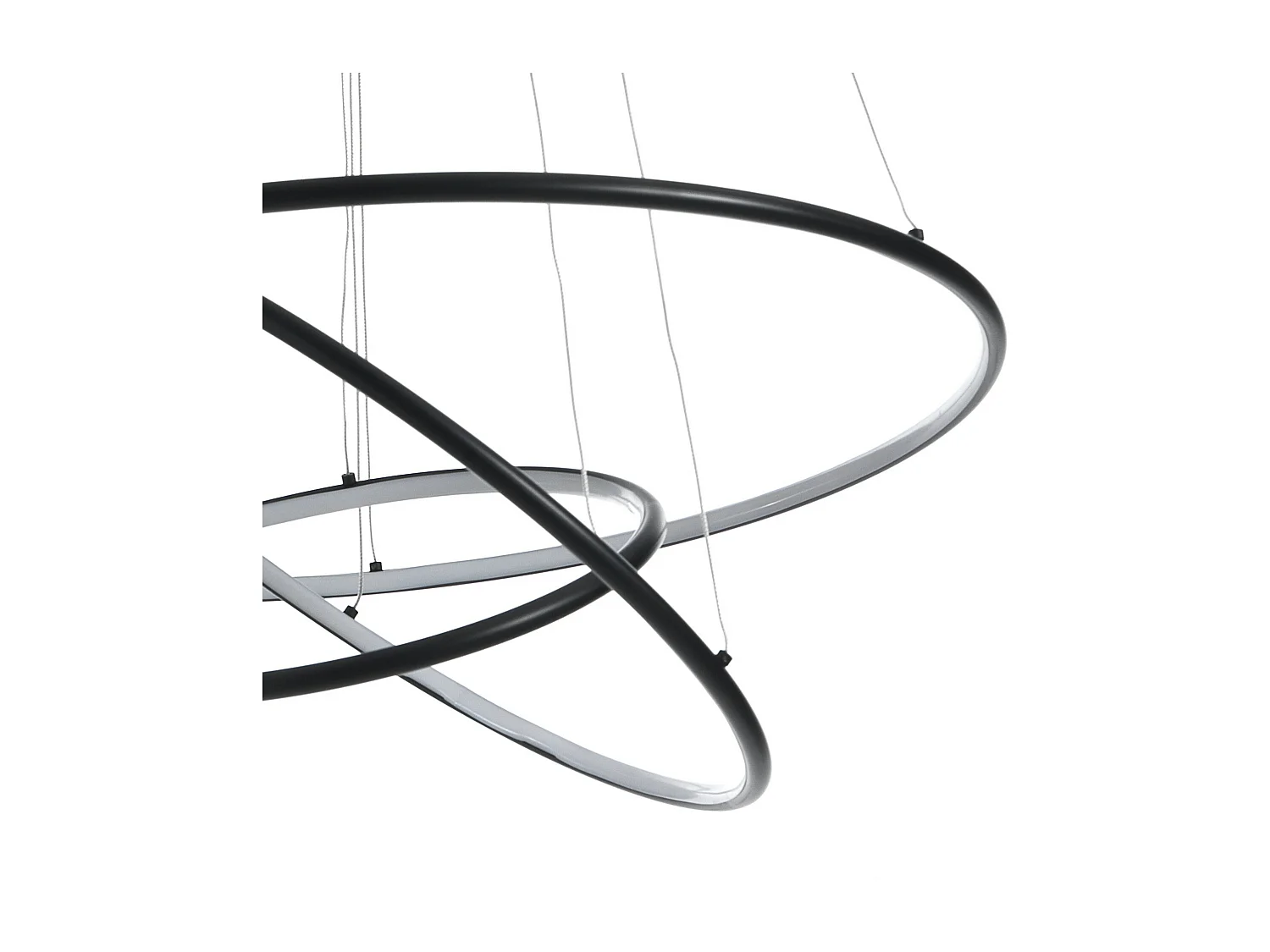 Lustre à LED suspendu avec anneaux tressés Ø80 cm Kering