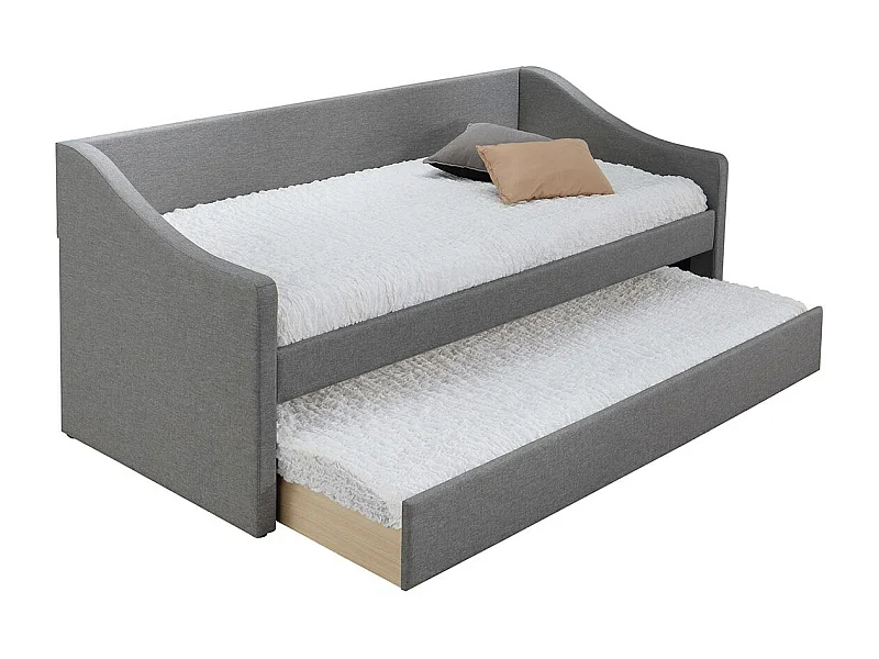 Ausziehbett 190x90 cm Hellgrau BEKKER