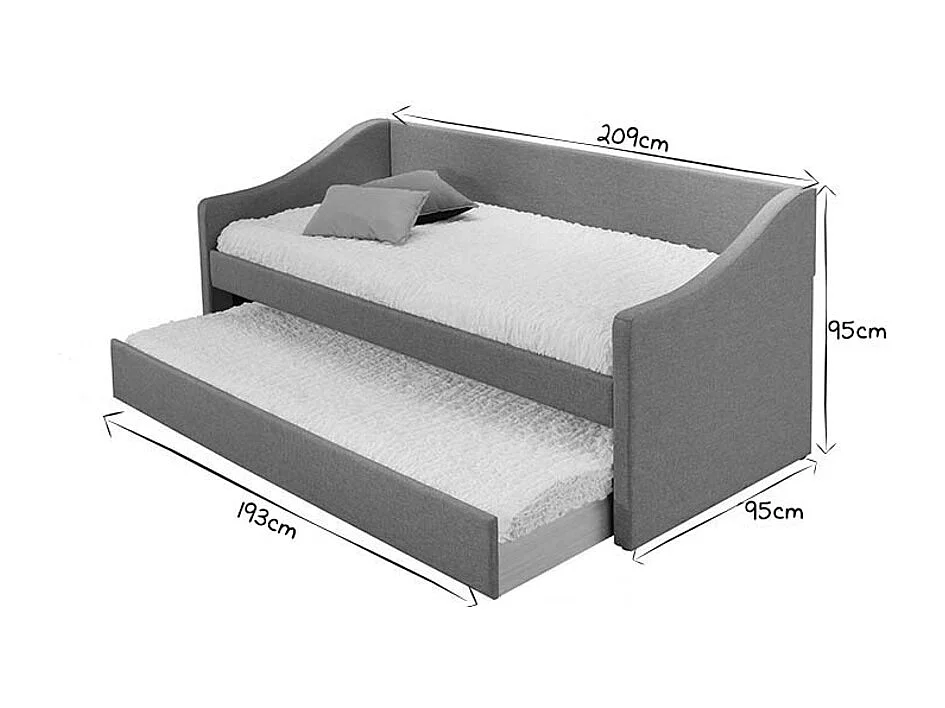 Cama nido 190x90cm gris claro BEKKER