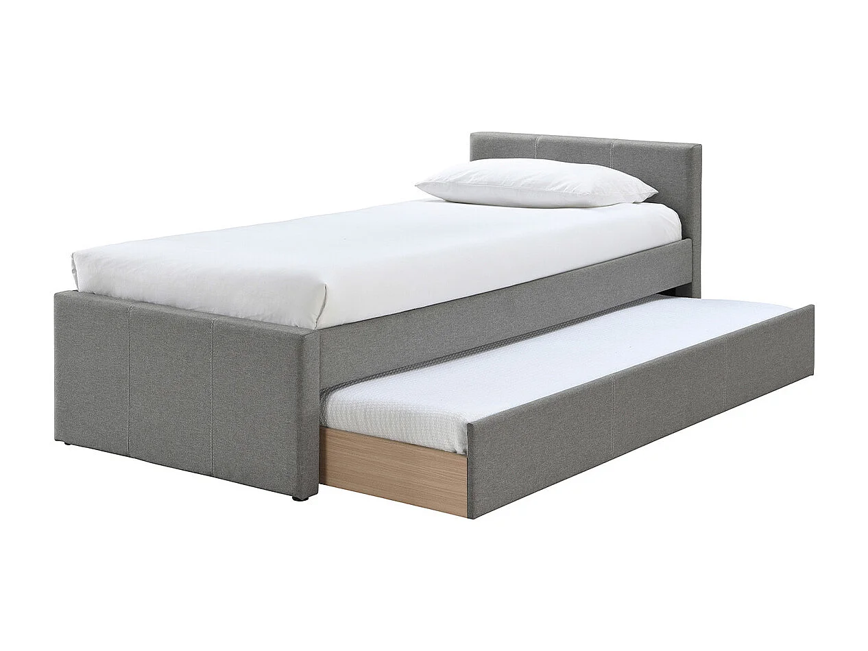 Letto estraibile bambino 90 x 195 cm tessuto grigio MACCO