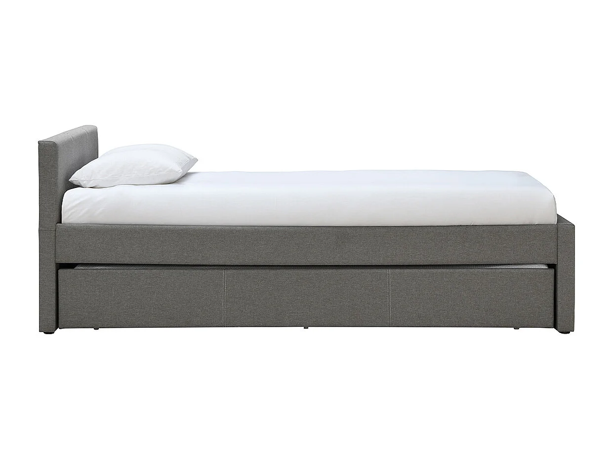 Letto estraibile bambino 90 x 195 cm tessuto grigio MACCO