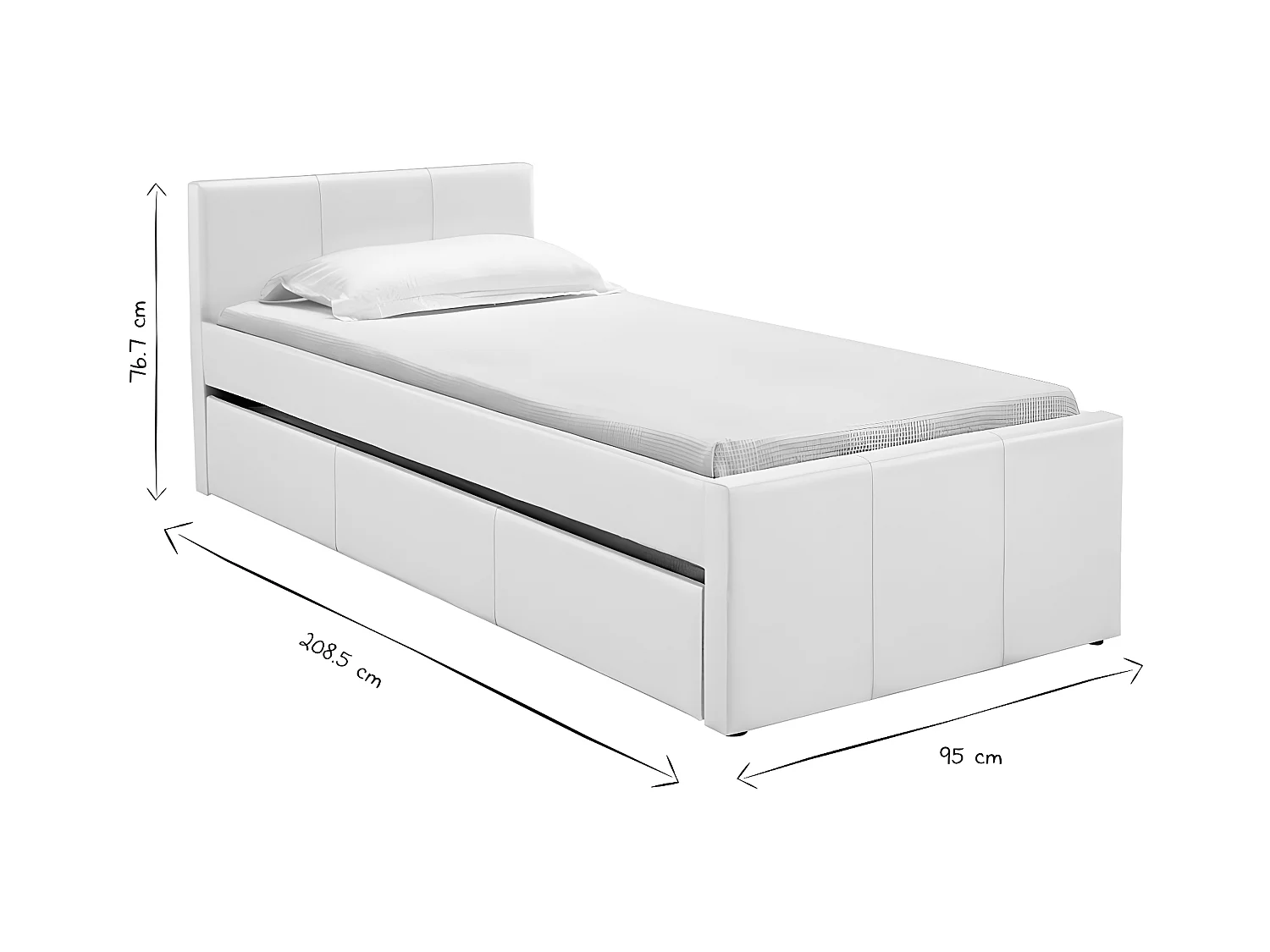 Cama nido 90 x 195 cm blanco MACCO
