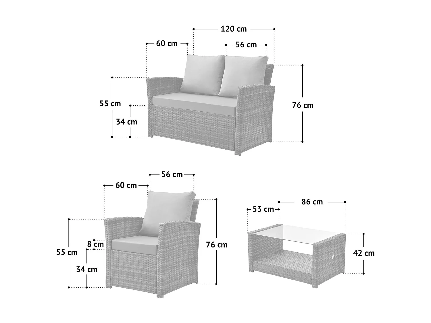 Ensemble en poly rotin