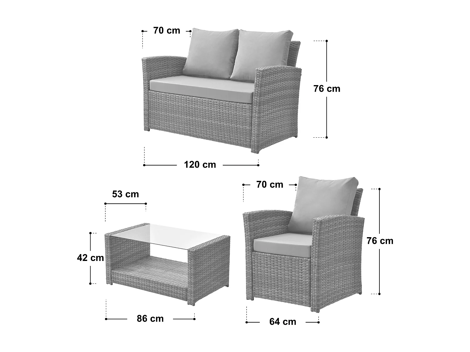 Ensemble en poly rotin