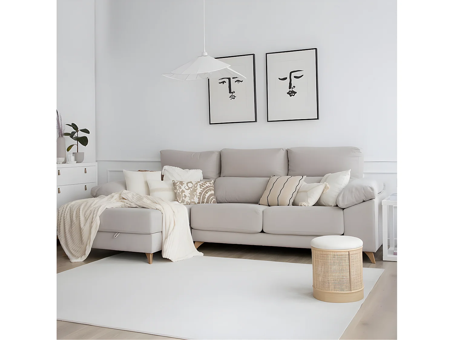 Canapé d'angle textile Beige (405) 295x103