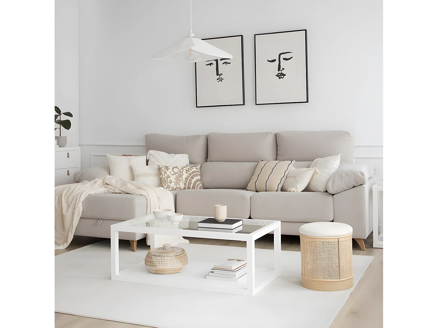 Canapé d'angle textile Beige (405) 295x103