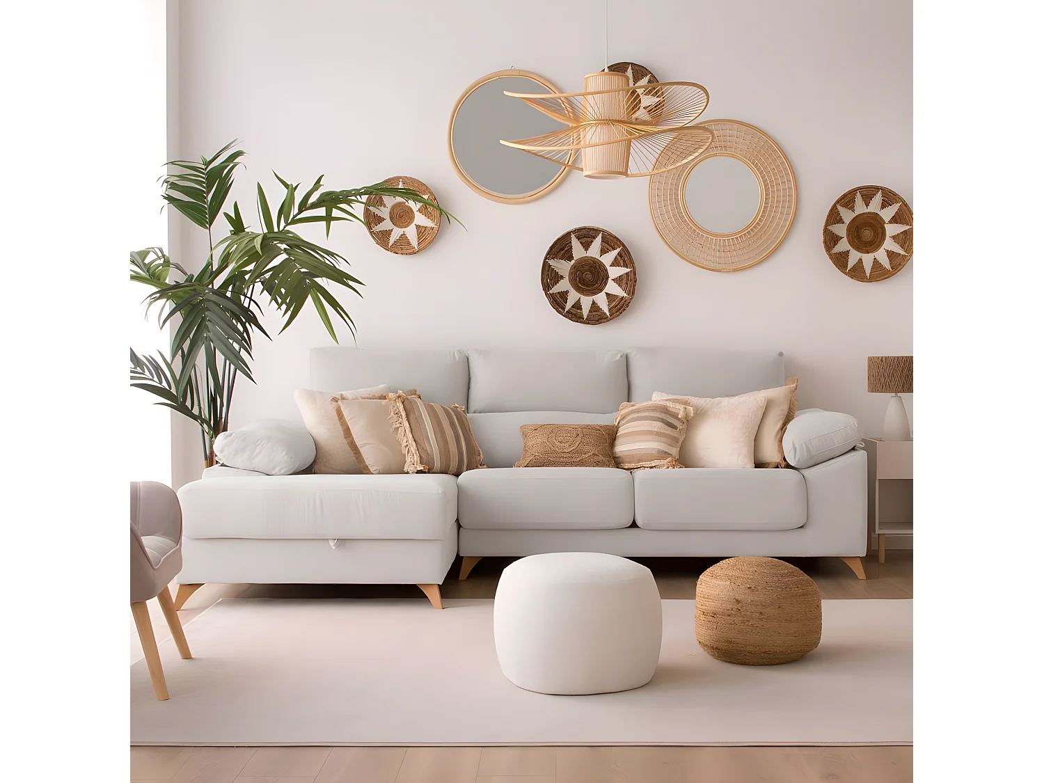 Canapé d'angle textile Beige (405) 295x103