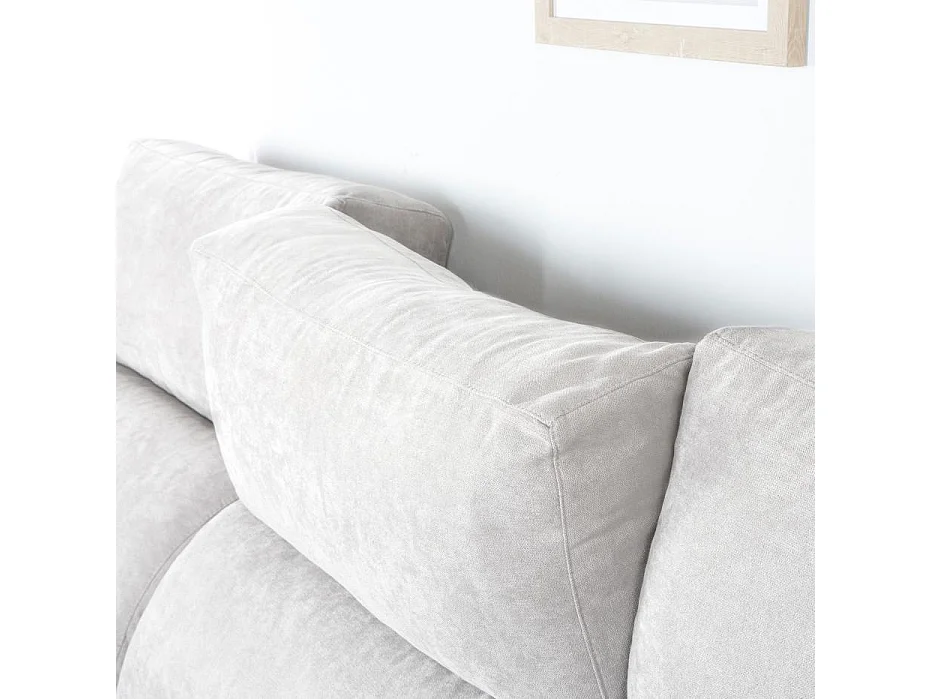 Divano con penisola textile, schiuma di pu, legno e pannello particellare Beige (405) 170x103