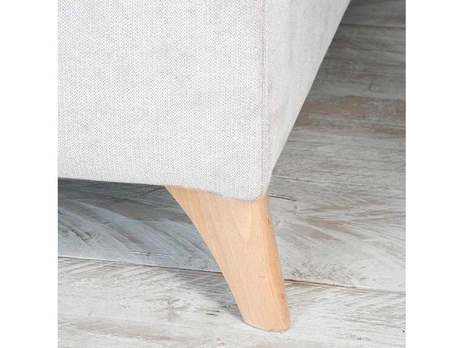 Divano con penisola textile, schiuma di pu, legno e pannello particellare Beige (405) 170x103