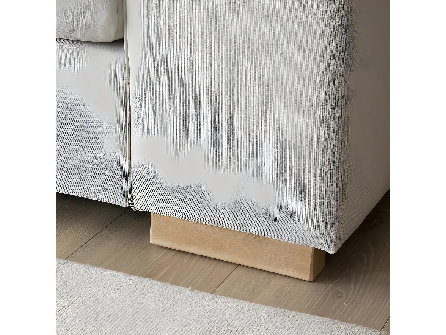 Divano tessuto, legno, schiuma pu e pannello di particelle Beige (407) 90x95
